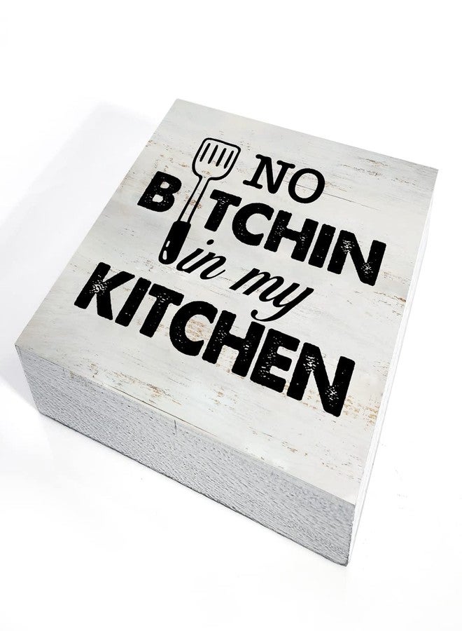 MAVOTEN Rustic in My Kitchen Wood Box Sign Funny Kitchen Wooden Box Sign Farmhouse Home Desk Shelf Decor (5 X 5 Inch) - Image 3